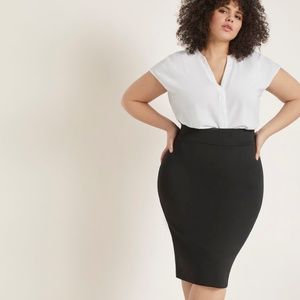 Eloquii Black Neoprene Pencil Skirt Size 18P